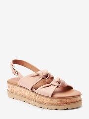 Pink Regular/Wide Fit Forever Comfort® Double Knot Flatform Sandals - Image 4 of 7