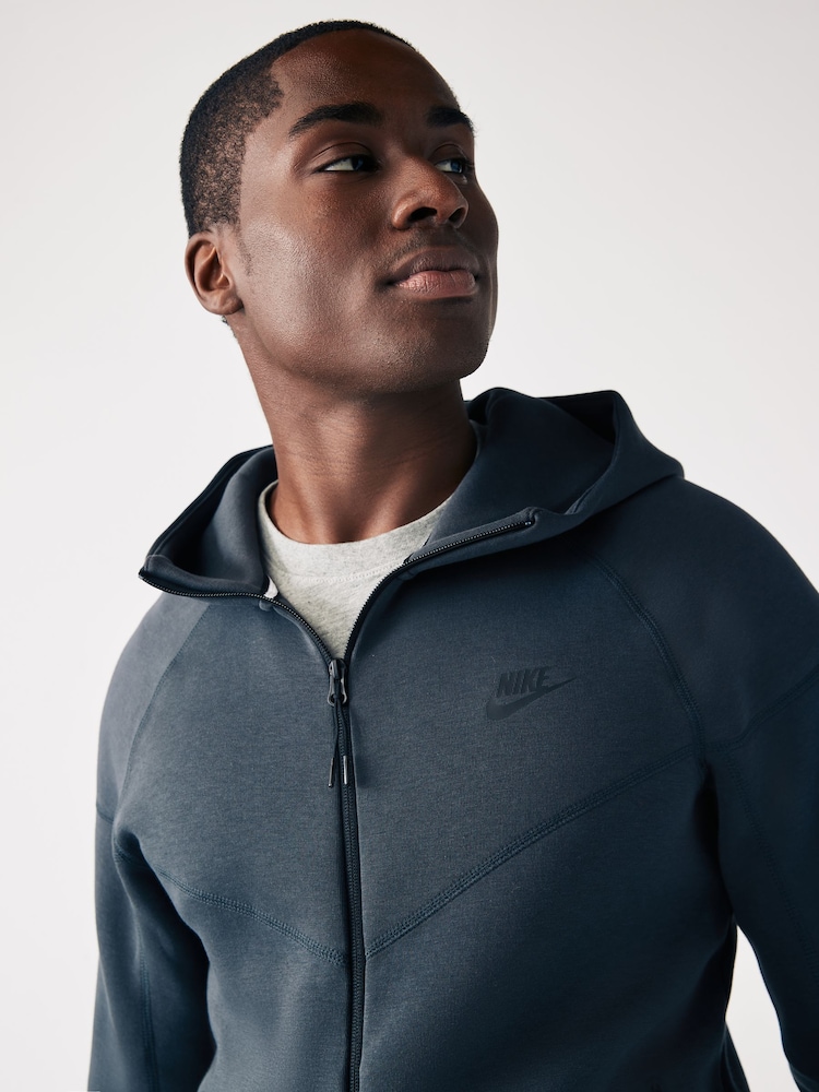 Nike Dark Grey Tech Fleece Zip-Up Hoodie - Image 10 of 11