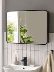 Black Mirrored Storage Double Wall Cabinet - Image 1 of 6