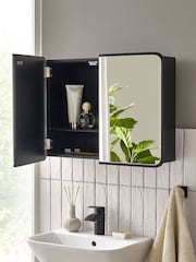 Black Mirrored Storage Double Wall Cabinet - Image 2 of 6