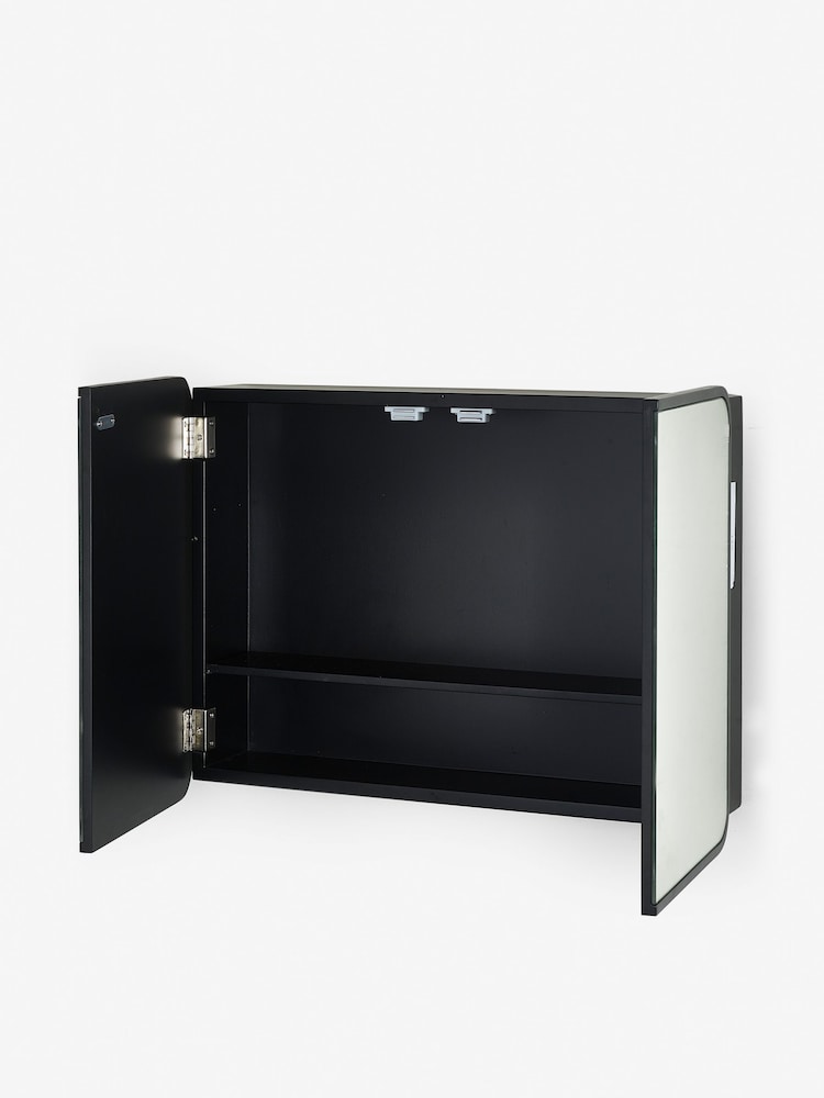Black Mirrored Storage Double Wall Cabinet - Image 3 of 6