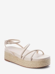 Biały - Espadryle Forever Comfort® na płaskiej platformie z paseczkami - Image 2 of 6