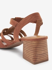 Tan Brown Regular/Wide Fit Forever Comfort® Gladiator Block Heel Sandals - Image 7 of 7