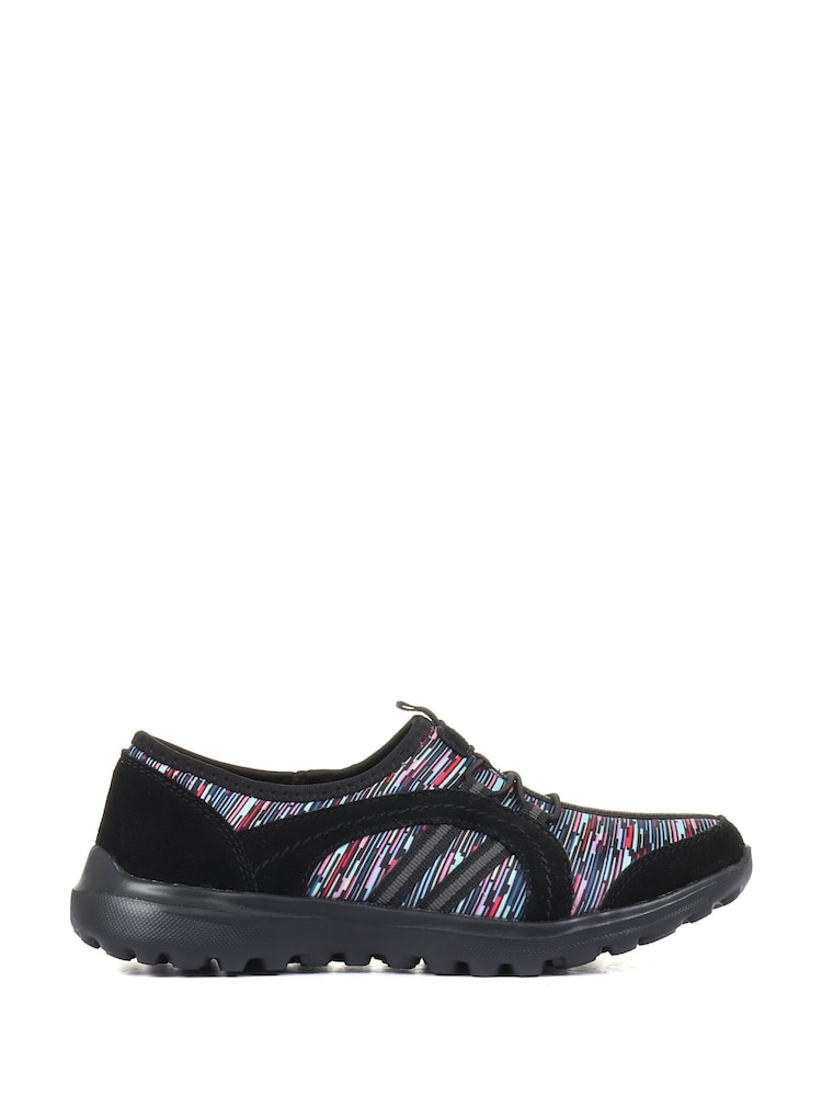 Negro multicolor - Zapatillas de deporte sin cierres ligeras de corte ancho de mujer de Pavers - Imagen 1 de 5