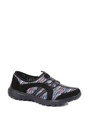 Negro multicolor - Zapatillas de deporte sin cierres ligeras de corte ancho de mujer de Pavers - Imagen 2 de 5
