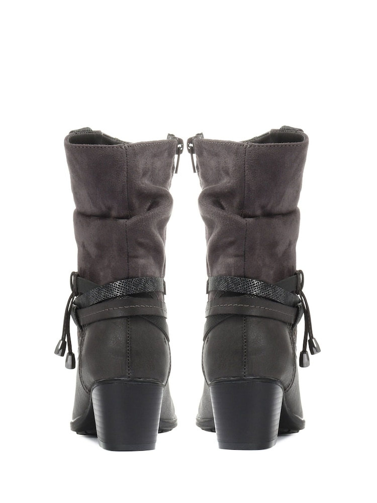 Grau - Pavers Damen Wadenhohe Stiefel mit Absatz - Bild 2 von 5 Grau - Pavers Damen Wadenhohe Stiefel mit Absatz - Bild 2 von 5