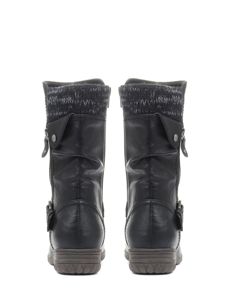 Schwarz - Pavers Damen Wadenhohe Stiefel - Bild 2 von 5 Schwarz - Pavers Damen Wadenhohe Stiefel - Bild 2 von 5