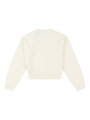 U.S. Polo Assn. Cream Girls Cable Knit Cardigan - Image 2 of 3