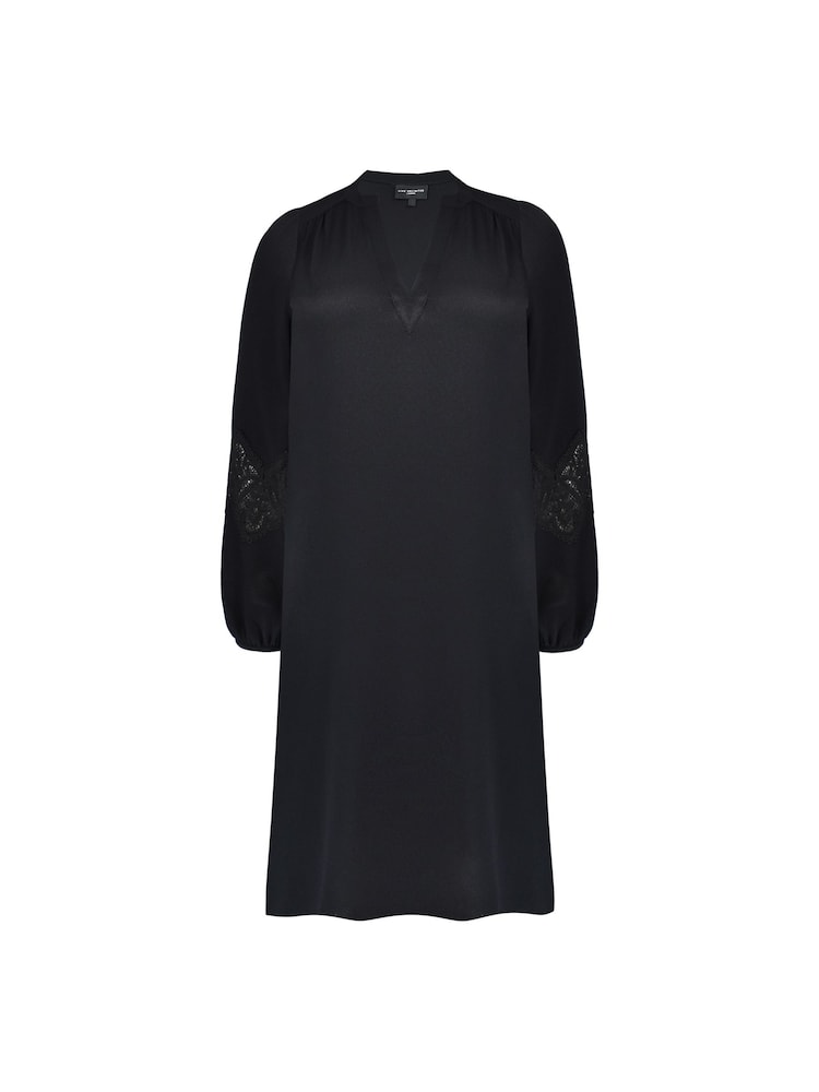 Live Unlimited Black Petite Crochet Trim Sleeve Dress - Image 4 of 4