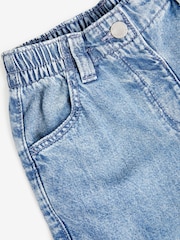 Mid Blue Denim Wide Leg 100% Cotton Cargo Trousers (3-16yrs) - Image 7 of 8