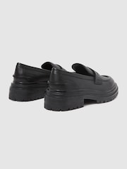 Reiss Black Adele Leather Chunky Cleated Loafers - Image 4 of 5