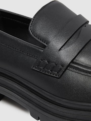 Reiss Black Adele Leather Chunky Cleated Loafers - Image 5 of 5