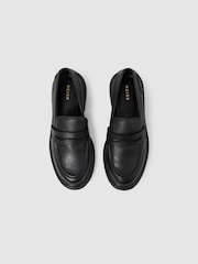 Reiss Black Adele Leather Chunky Cleated Loafers - Image 6 of 9