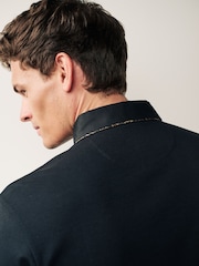 Черный/золотой - Рубашка-поло с коротким рукавом Smart Collar - Image 5 of 9