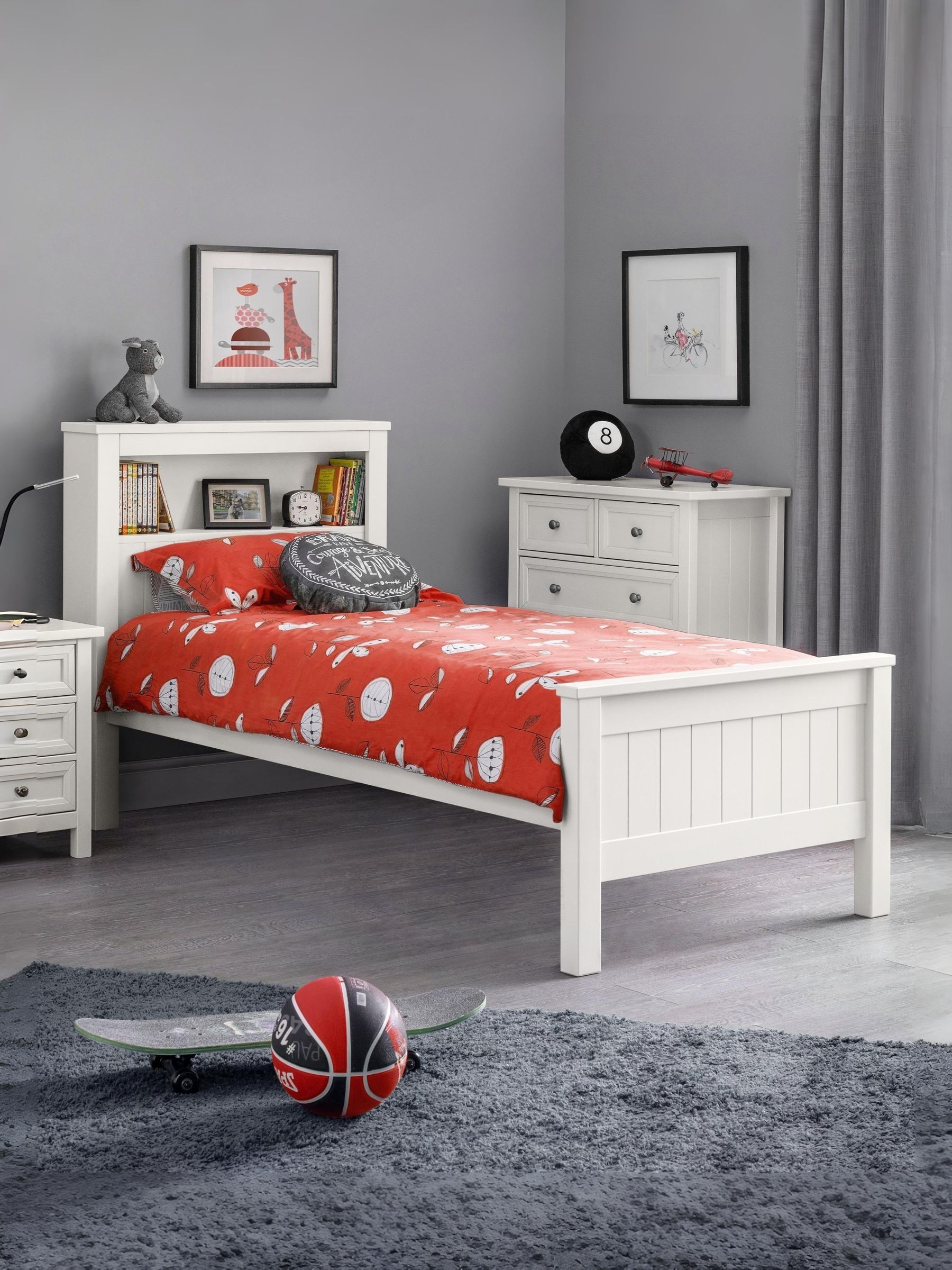 Julian Bowen Maine Bookcase Bed - Surf White - Image 3