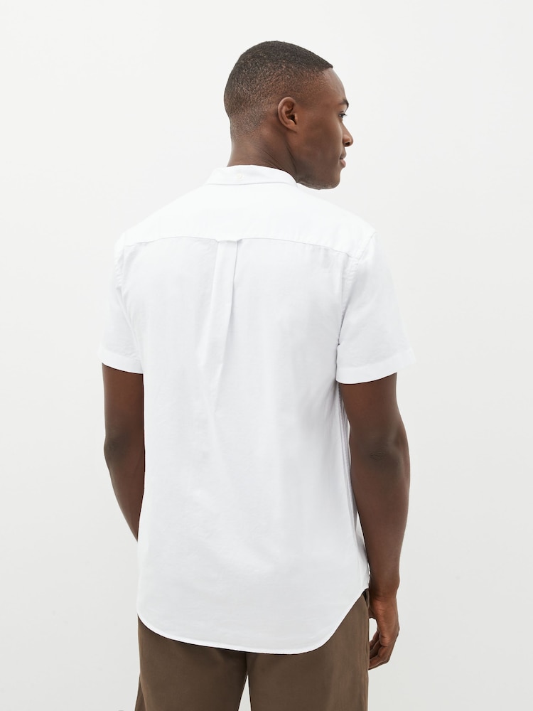 Lyle & Scott White 100% Cotton Short Sleeve Oxford Shirt - Image 2 of 8