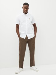 Lyle & Scott White 100% Cotton Short Sleeve Oxford Shirt - Image 3 of 8