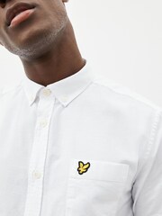 Lyle & Scott White 100% Cotton Short Sleeve Oxford Shirt - Image 4 of 8