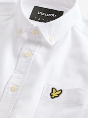 Lyle & Scott White 100% Cotton Short Sleeve Oxford Shirt - Image 6 of 8