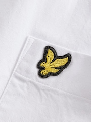 Lyle & Scott White 100% Cotton Short Sleeve Oxford Shirt - Image 7 of 8