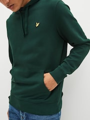 Mörk Grön - Lyle & Scott Cotton Pullover Huvtröja - Bild 5 av 5