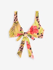 Peach Pink Print Bikini Top Reversible Bikini Top - Image 4 of 6
