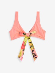 Peach Pink Print Bikini Top Reversible Bikini Top - Image 5 of 6