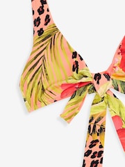 Peach Pink Print Bikini Top Reversible Bikini Top - Image 6 of 6