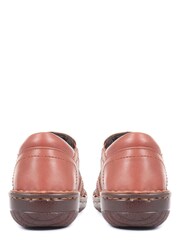 Loretta Brown Tan Ladies Wide Fit Leather Slip-On Shoes - Image 3 of 5