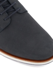 Dune London Blue Wide Fit Wide Fit Barnabey Perforated Wedge Casual Shoes - Image 6 of 6