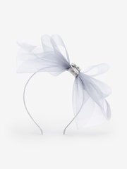 Grey Wedding Fascinator - Image 2 of 3