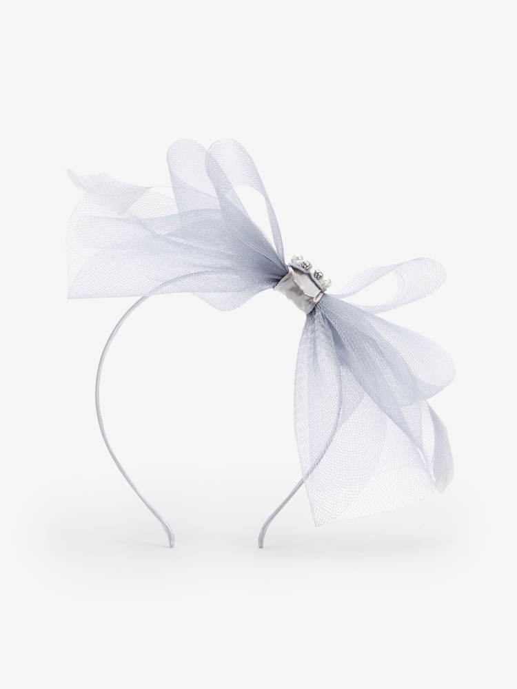 Grey Wedding Fascinator - Image 2 of 3