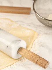 Kitchen Pantry White Marble Rolling Pin With Stand - Image 1 of 4