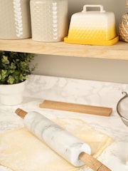 Kitchen Pantry White Marble Rolling Pin With Stand - Image 2 of 4