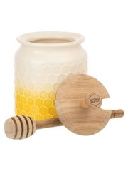 Kitchen Pantry Yellow Honey Pot With Drizzler - Image 2 of 4