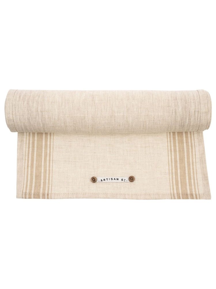 Artisan Street White 100% Linen Table Runner - Image 4 of 4