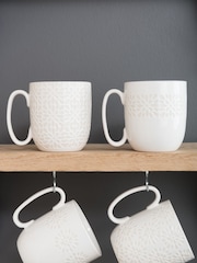 Artisan Street 4 Pack White Mugs - Image 2 of 4