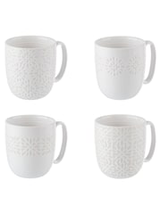 Artisan Street 4 Pack White Mugs - Image 3 of 4