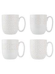 Artisan Street 4 Pack White Mugs - Image 4 of 4