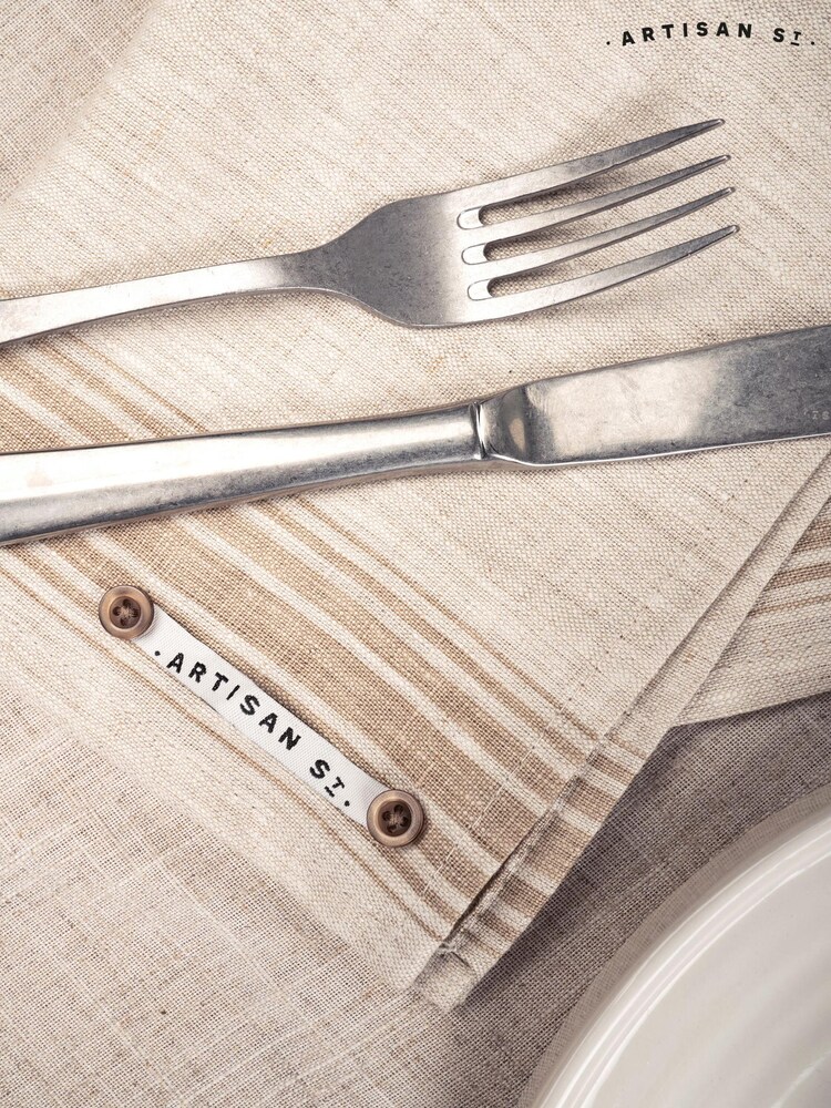 Artisan Street 2 Pack White 100% Linen Napkins - Image 1 of 4