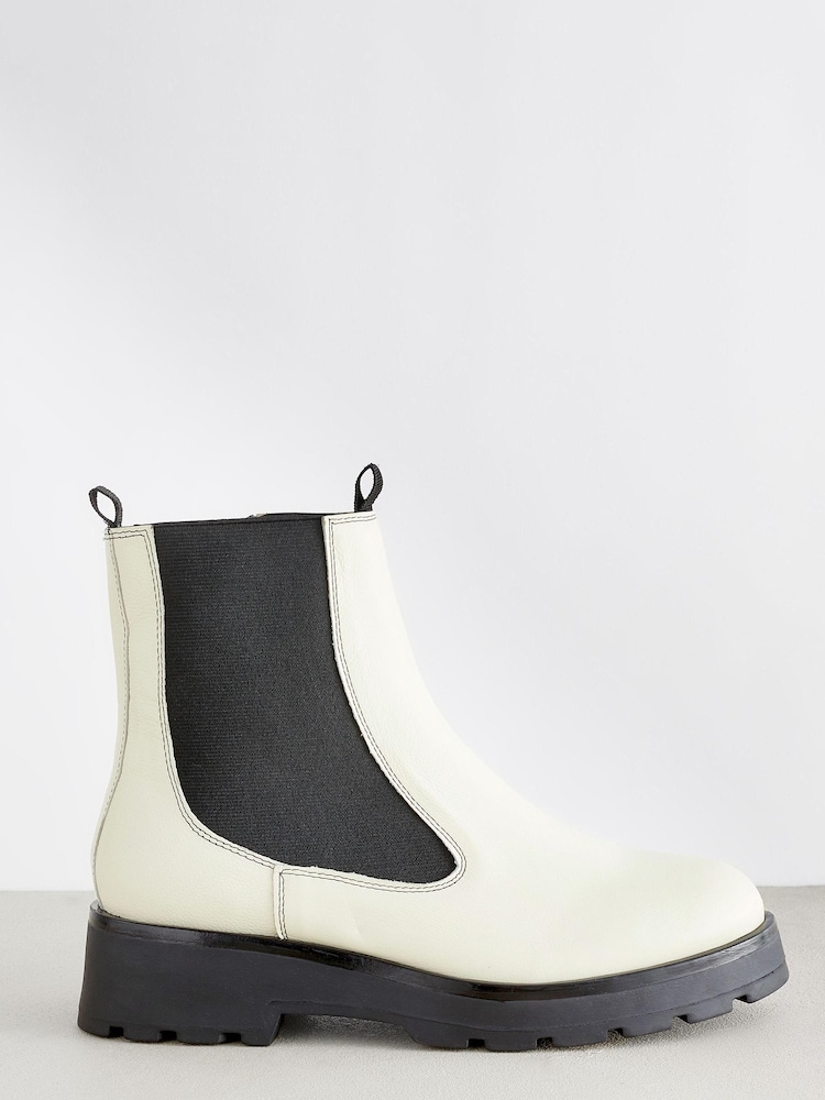 Bone Extra Wide Fit Forever Comfort® Leather Chunky Sole Chelsea Boots - Image 1 of 5