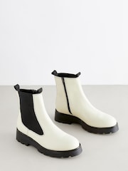 Bone Extra Wide Fit Forever Comfort® Leather Chunky Sole Chelsea Boots - Image 2 of 5