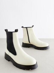 Bone Extra Wide Fit Forever Comfort® Leather Chunky Sole Chelsea Boots - Image 3 of 5