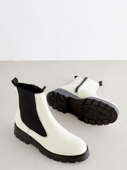 Bone Extra Wide Fit Forever Comfort® Leather Chunky Sole Chelsea Boots - Image 4 of 5