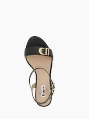 Dune London Black Jessie Branded Buckle Heeled  Sandals - Image 6 of 6