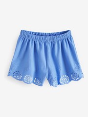 Pink/Blue/Green Jersey Broderie Shorts 3 Pack (3mths-8yrs) - Image 2 of 6
