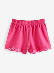 Pink/Blue/Green Jersey Broderie Shorts 3 Pack (3mths-8yrs) - Image 3 of 6