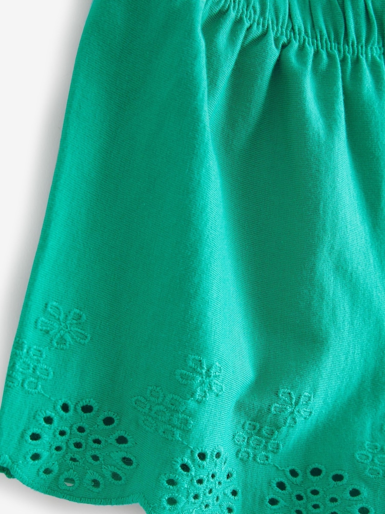 Pink/Blue/Green Jersey Broderie Shorts 3 Pack (3mths-8yrs) - Image 6 of 6