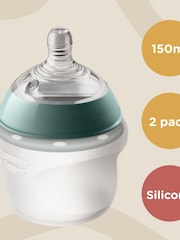 Tommee Tippee Set of 2 Clear Closer To Nature Silicone 150ml Bottles - Image 3 of 6