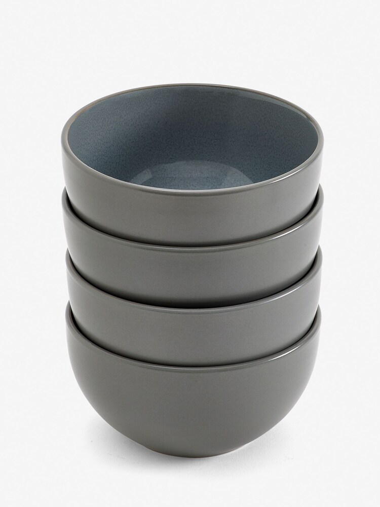 Slate Blue Logan Reactive Glaze Set of 4 Bowls - Image 2 of 3